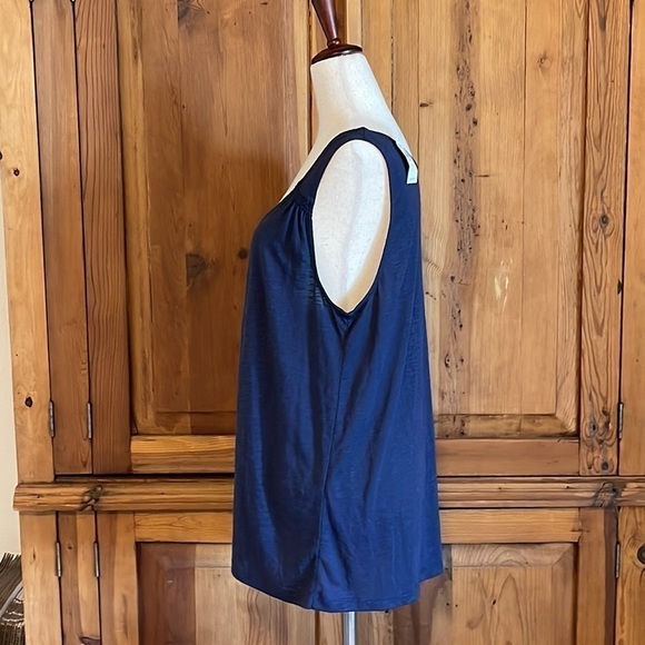 NWT Ann Taylor Loft Viscose Blend Blue tank top blouse Sz. XL - Picture 3 of 8